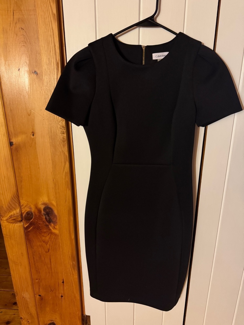 Calvin Klein Black Short Sleeve Sheath Mini Bodycon Dress